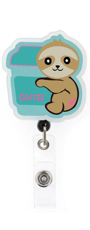 Slothie Coffee Badge Pull