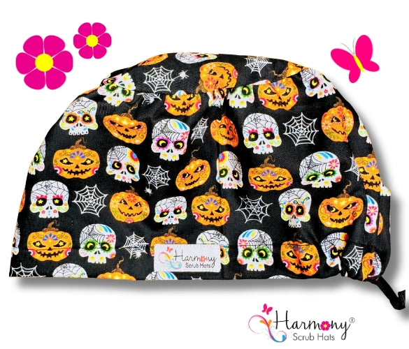 Halloween Jack & Skull EURO® Scrub Hat