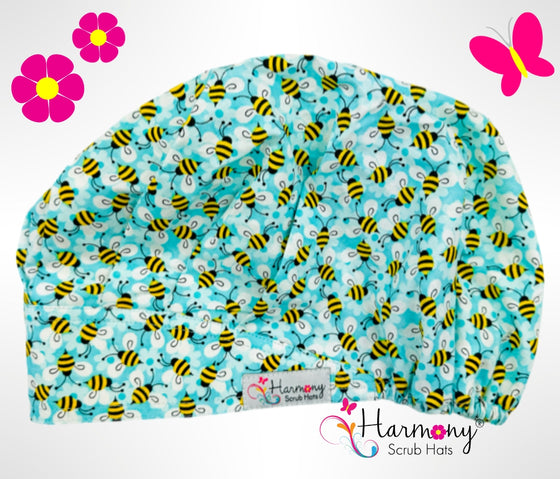 Spring Bees Modern Bouffant™ Scrub Hat