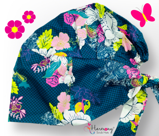 Floral Outline Florence™ Scrub Hat