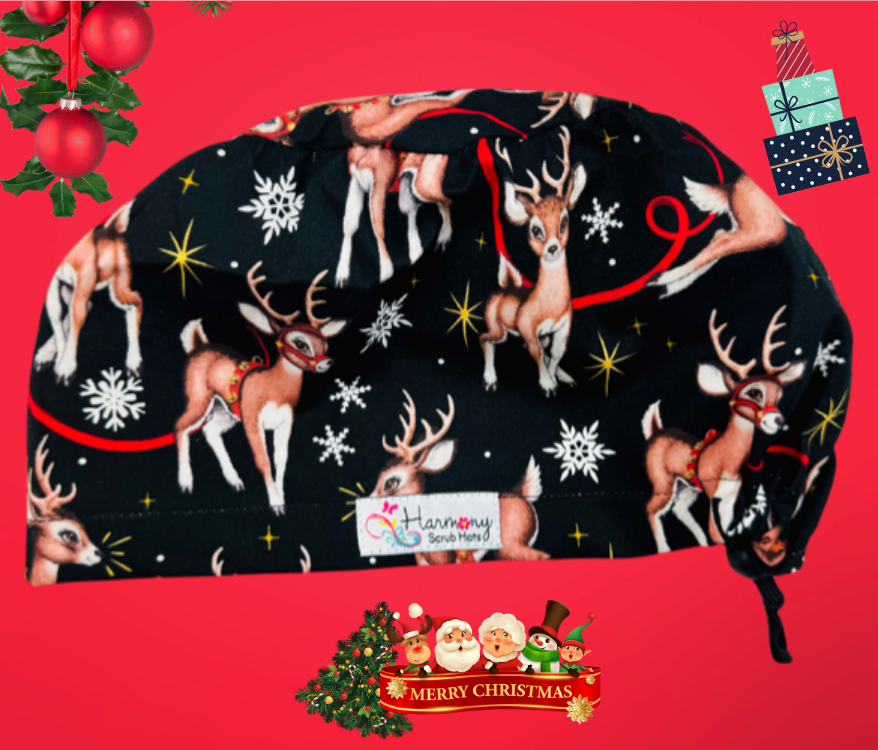 CHRISTMAS Reindeer EURO® Scrub Hat