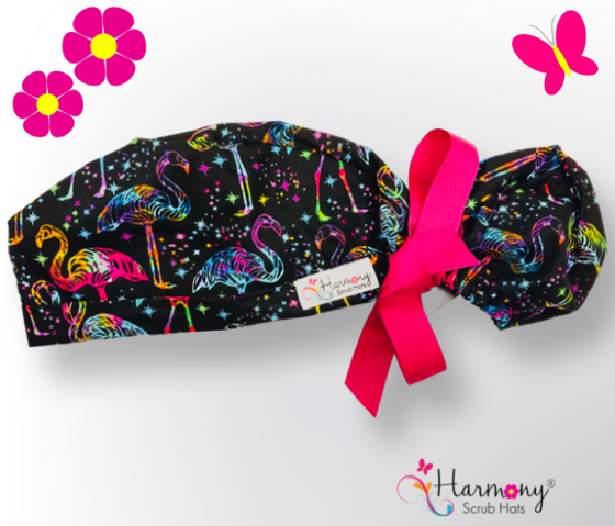 Neon Flamingo Modern Pony™ Scrub Hat
