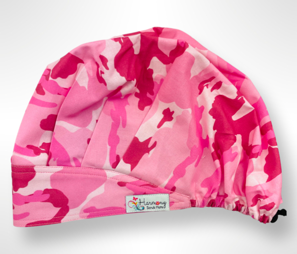 Pink Camo Modern Bouffant™ Scrub Hat